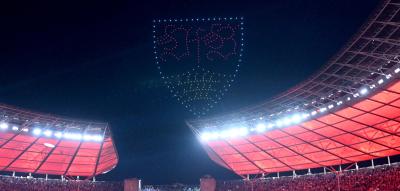 Wie nach dem Pokalfinale die Bilder an den Berliner Nachthimmel kamen