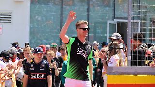 Max Verstappen jubelt mit Nico Hülkenberg