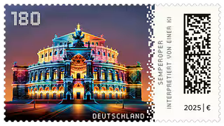 KI gestaltet Sonderbriefmarke von Semperoper in Dresden